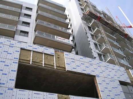 stone wool insulation used on the Campanar apartments 